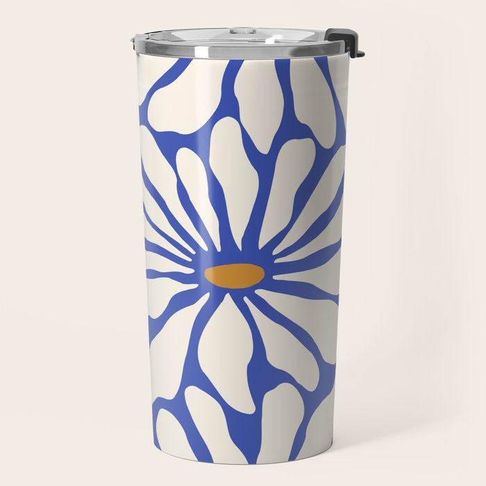 Sunny Floral Blue Travel Mug Gallery Image 2