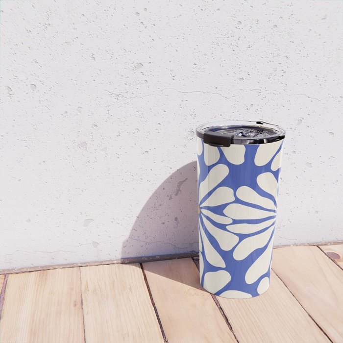 Sunny Floral Blue Travel Mug Gallery Image 4