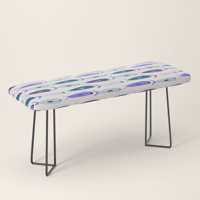Blue Sardines Pattern Bench Gallery Image 1