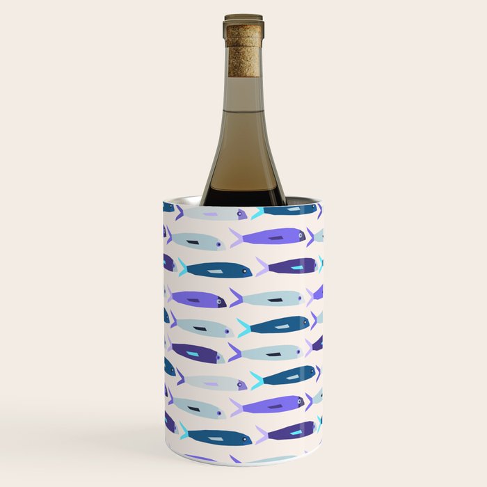 Blue Sardines Pattern Wine Chiller Gallery Image 2
