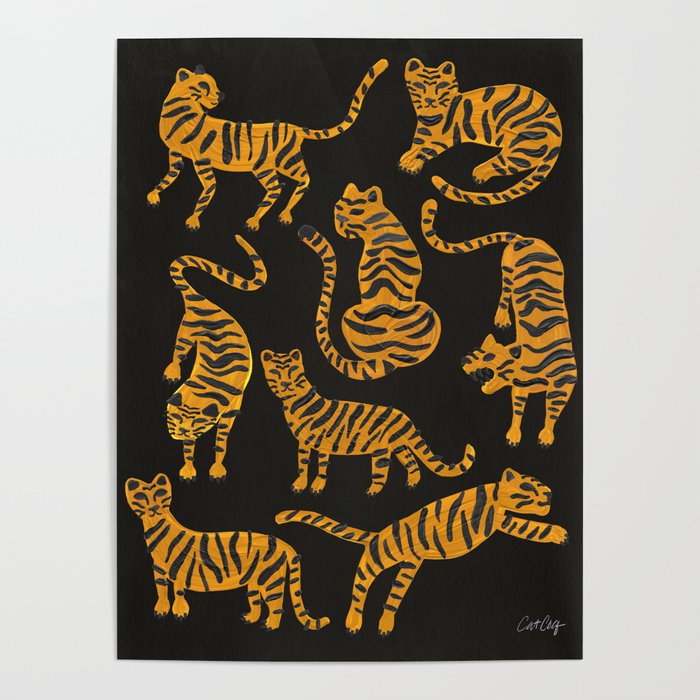 Tiger Collection - Black & Orange Poster Gallery Image 4