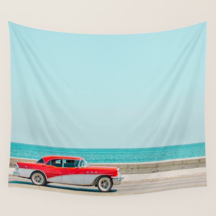 Ocean Drive - Havana Cuba Travel Photography Wall Tapestry Gallery Image 4