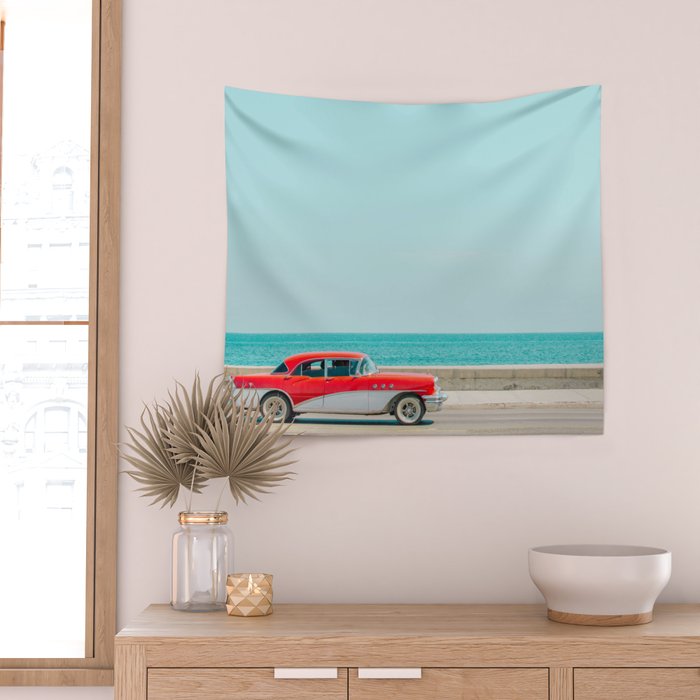 Ocean Drive - Havana Cuba Travel Photography Wall Tapestry Gallery Image 2
