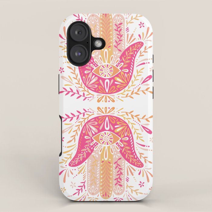 Hamsa Hand â Pink & Peach Palette iPhone Case Gallery Image 1