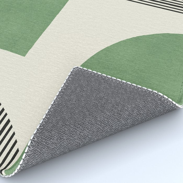Abstract Lines Composition - Green Rug Gallery Image 4