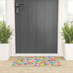 Playful Meadow Cute Animals with Motivational Affirmations - Bright Rainbow Welcome Mat Gallery Image 3