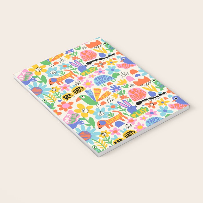 Playful Meadow Cute Animals with Motivational Affirmations - Bright Rainbow Notebook Gallery Image 3