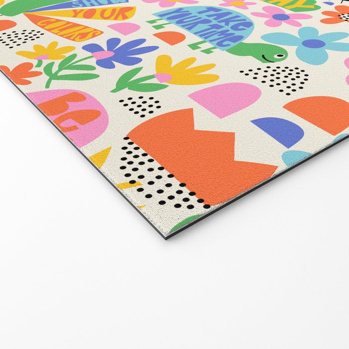 Playful Meadow Cute Animals with Motivational Affirmations - Bright Rainbow Welcome Mat Gallery Image 2