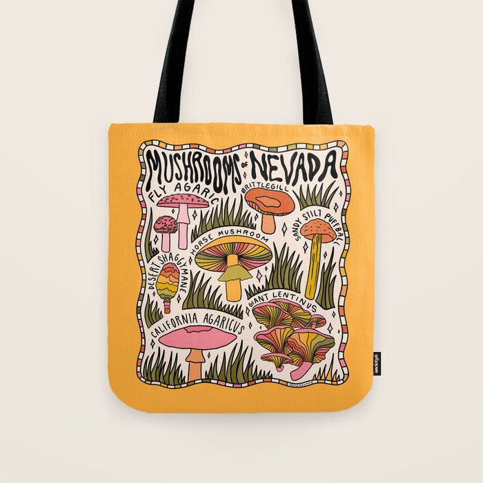 Mushrooms of Nevada Tote Bag Gallery Image 1