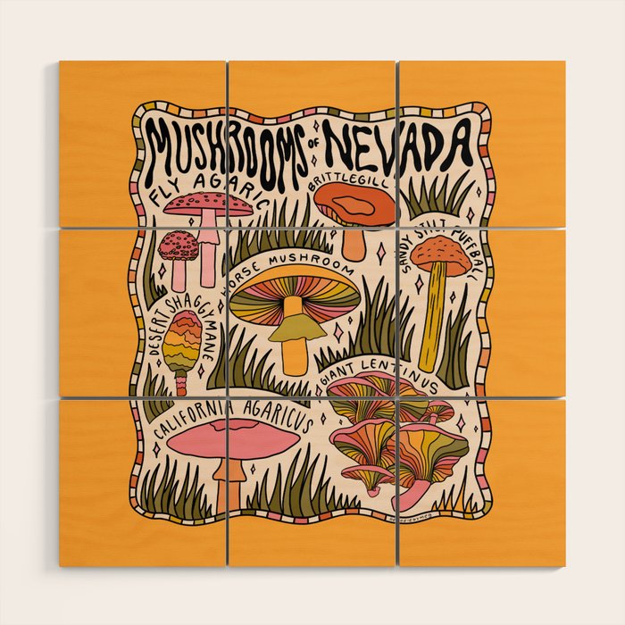 Mushrooms of Nevada Wood Wall Art Gallery Image 1