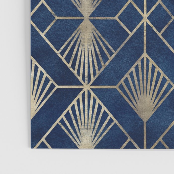 Art Deco Diamonds in Navy and Gold Poster Gallery Image 3