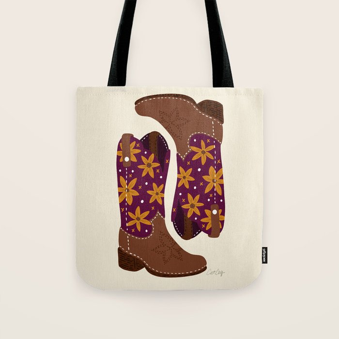 Cowgirl Boots - Fuchsia & Orange Tote Bag Gallery Image 1
