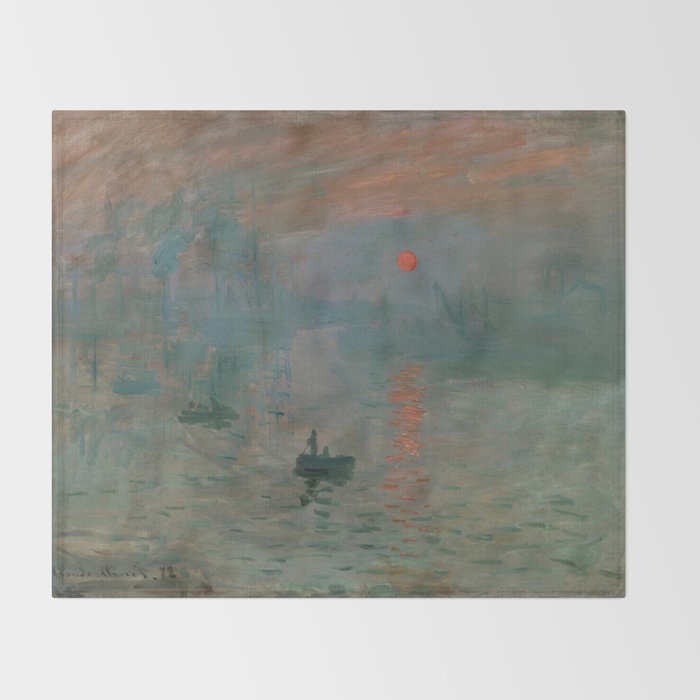 Impression, Sunrise, Claude Monet Throw Blanket Gallery Image 2