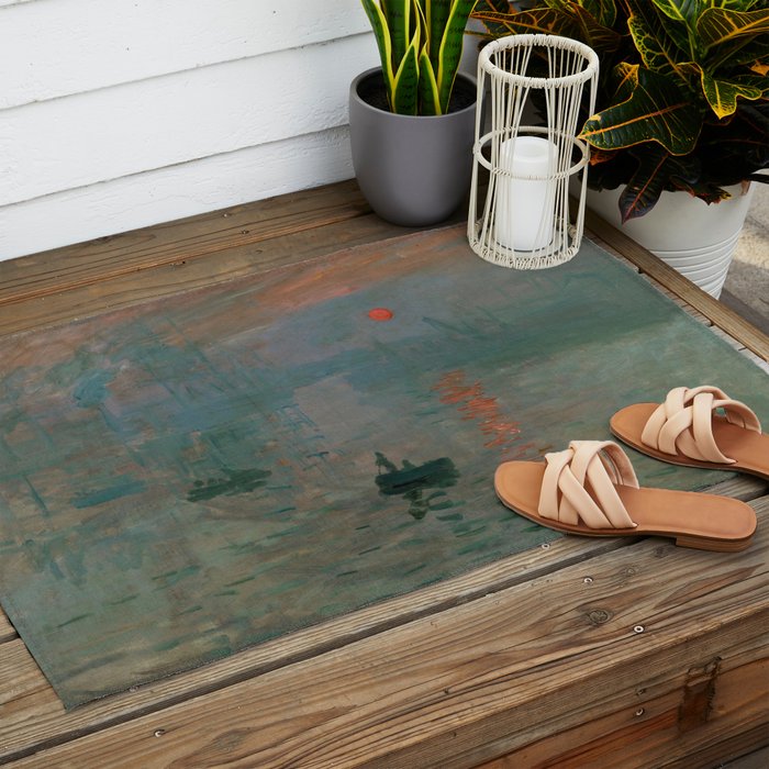 Impression, Sunrise, Claude Monet Outdoor Rug Gallery Image 2