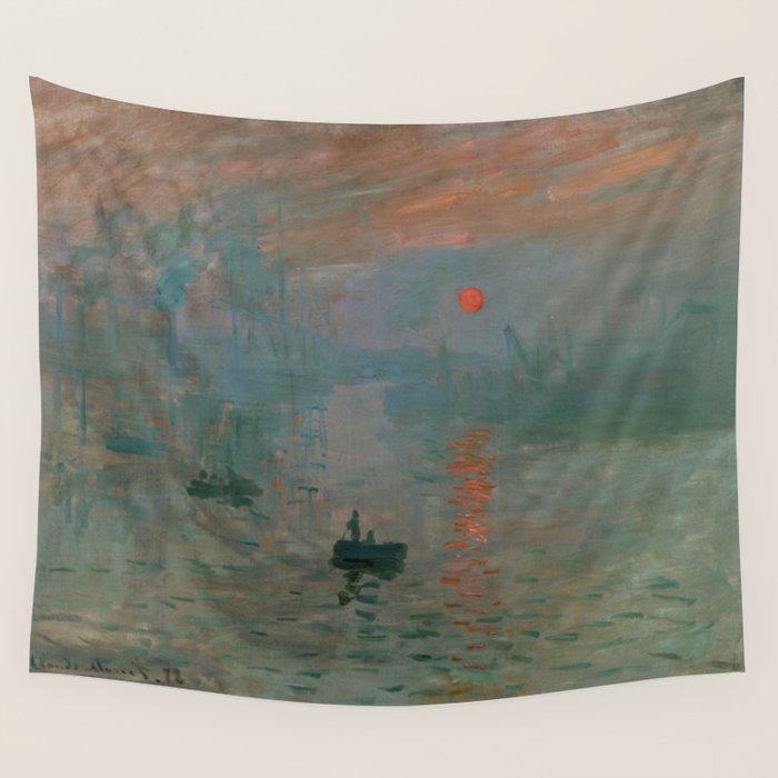 Impression, Sunrise, Claude Monet Wall Tapestry Gallery Image 4