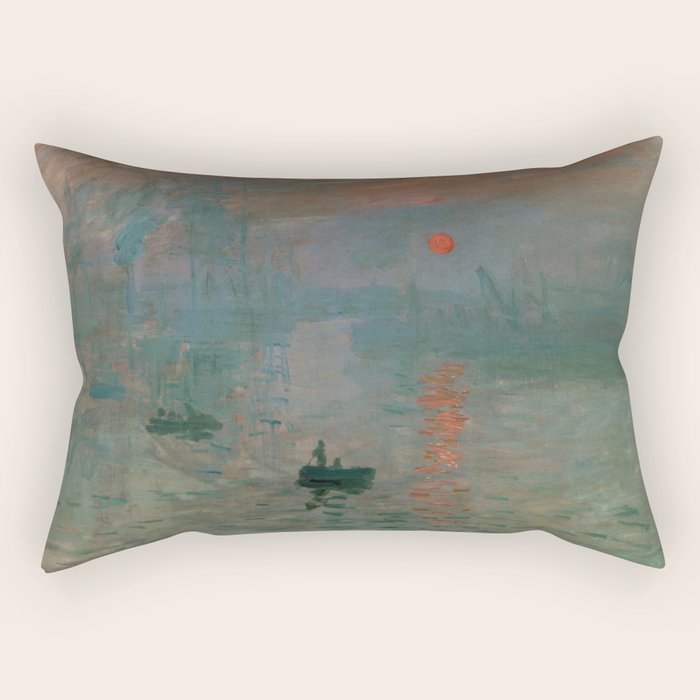 Impression, Sunrise, Claude Monet Rectangular Pillow Gallery Image 1