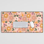 Autumn Floral Pattern Desk Mat Gallery Image 1