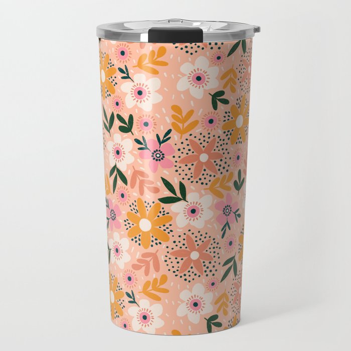 Autumn Floral Pattern Travel Mug Gallery Image 1