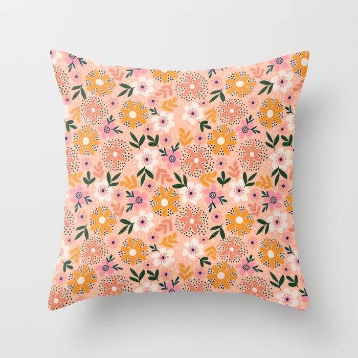 Autumn Floral Pattern Throw Pillow Gallery Image 6