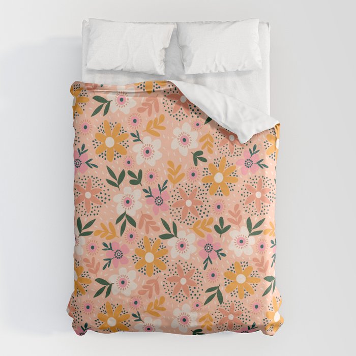 Autumn Floral Pattern Duvet Cover Gallery Image 1