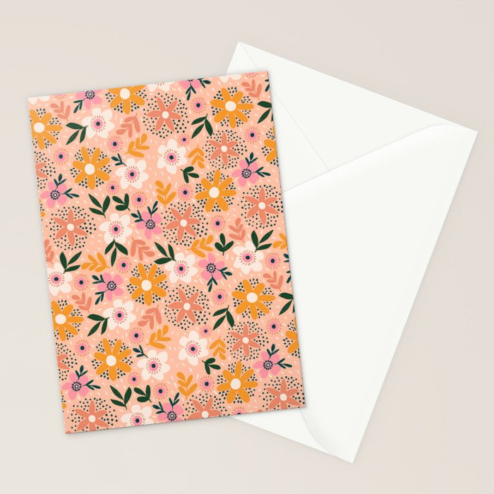 Autumn Floral Pattern Stationery Card Gallery Image 2