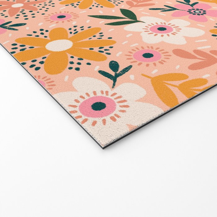 Autumn Floral Pattern Welcome Mat Gallery Image 2