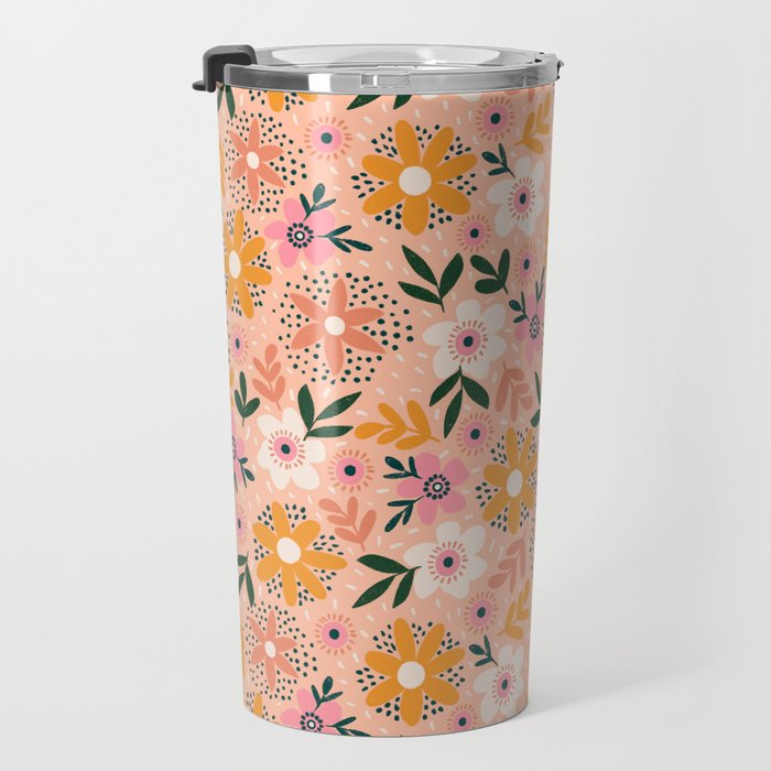 Autumn Floral Pattern Travel Mug Gallery Image 3