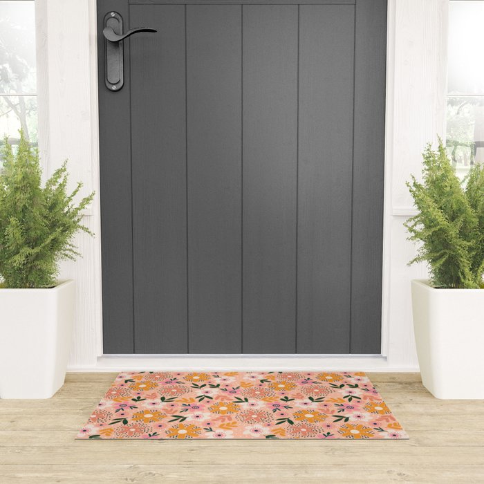 Autumn Floral Pattern Welcome Mat Gallery Image 3