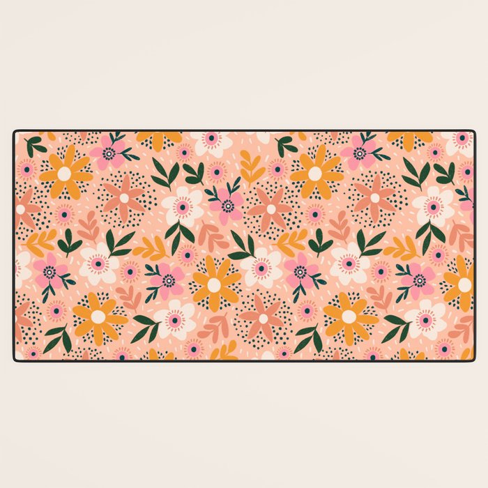 Autumn Floral Pattern Desk Mat Gallery Image 3