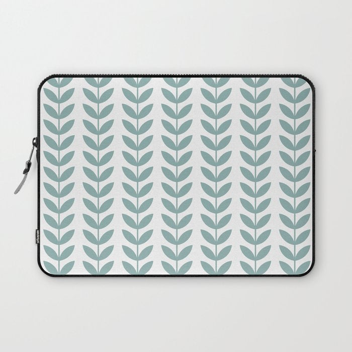 Scandinavian Mid Century Pattern 1950s Blue Laptop Sleeve Gallery Image 1