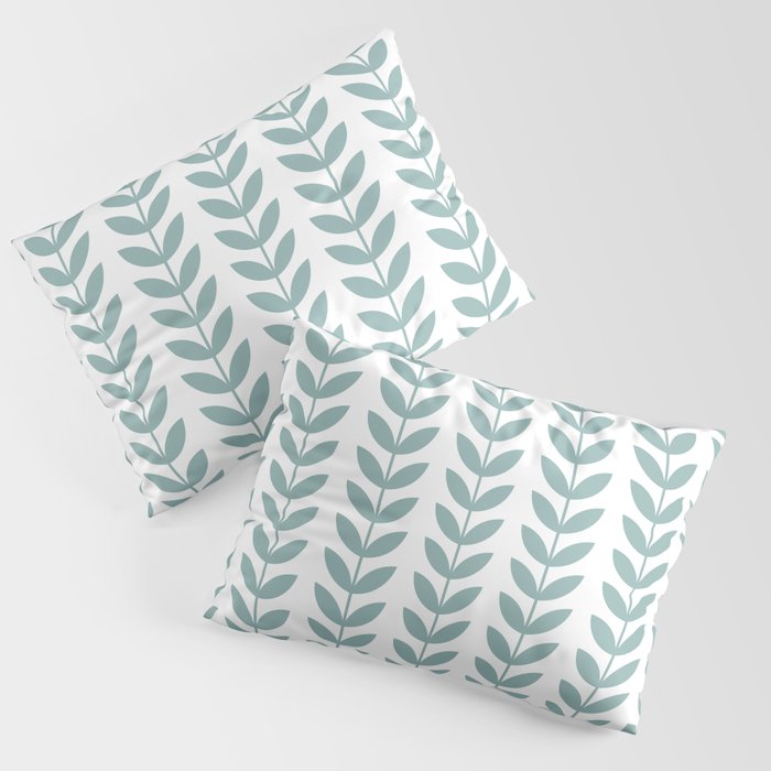 Scandinavian Mid Century Pattern 1950s Blue Pillow Sham Gallery Image 3