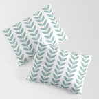 Scandinavian Mid Century Pattern 1950s Blue Pillow Sham Gallery Image 3
