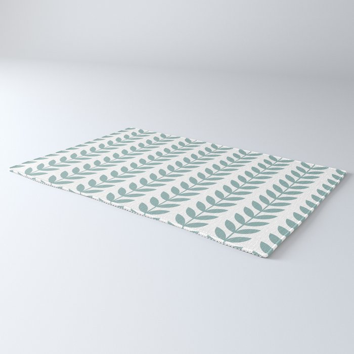 Scandinavian Mid Century Pattern 1950s Blue Rug Gallery Image 3
