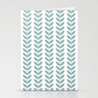 Scandinavian Mid Century Pattern 1950s Blue Stationery Card Gallery Image 2