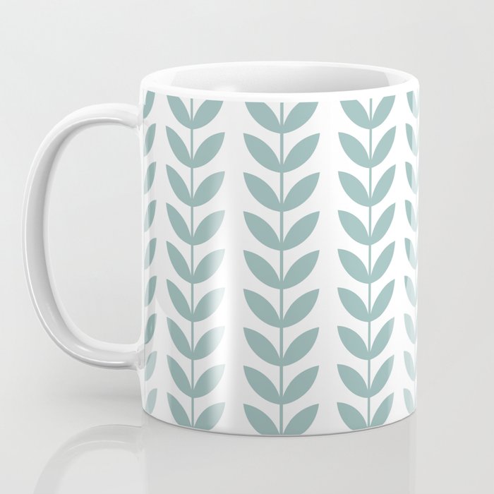 Scandinavian Mid Century Pattern 1950s Blue Coffee Mug Gallery Image 3