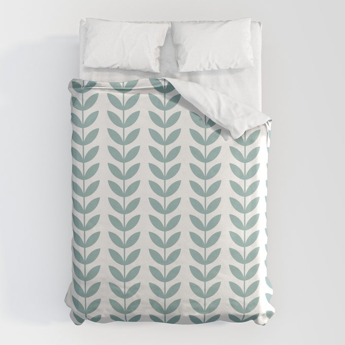 Scandinavian Mid Century Pattern 1950s Blue Duvet Cover Gallery Image 6