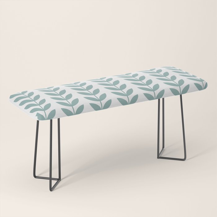 Scandinavian Mid Century Pattern 1950s Blue Bench Gallery Image 1