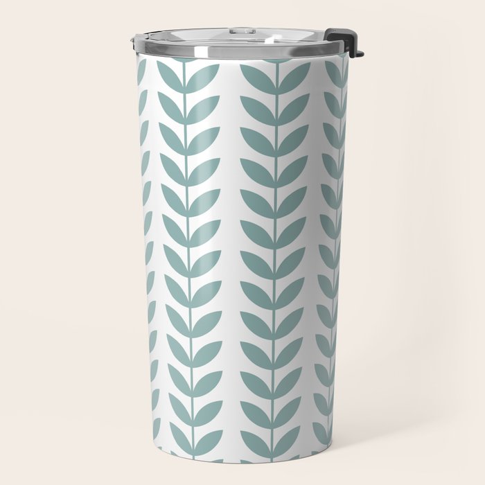 Scandinavian Mid Century Pattern 1950s Blue Travel Mug Gallery Image 2