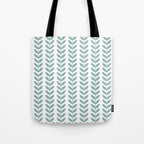Scandinavian Mid Century Pattern 1950s Blue Tote Bag Gallery Image 1