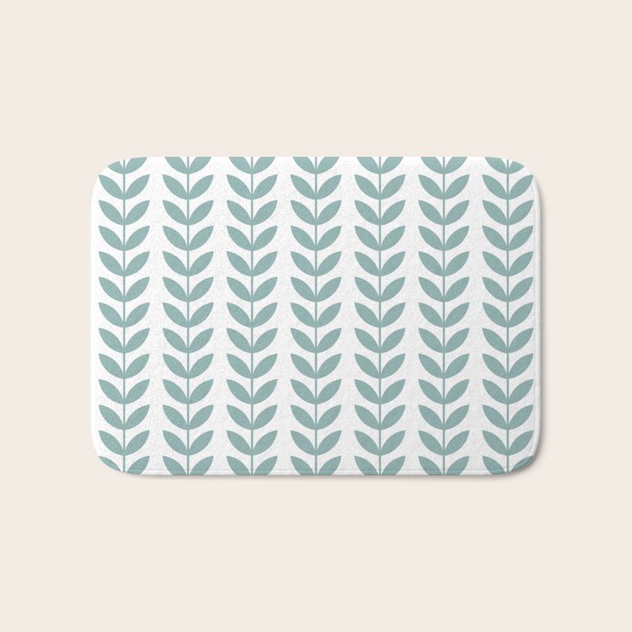 Scandinavian Mid Century Pattern 1950s Blue Bath Mat Gallery Image 1