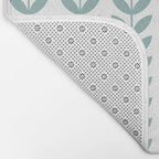 Scandinavian Mid Century Pattern 1950s Blue Bath Mat Gallery Image 2