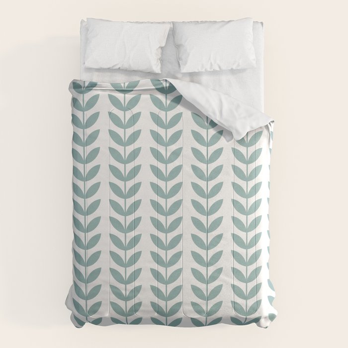 Scandinavian Mid Century Pattern 1950s Blue Comforter Gallery Image 6