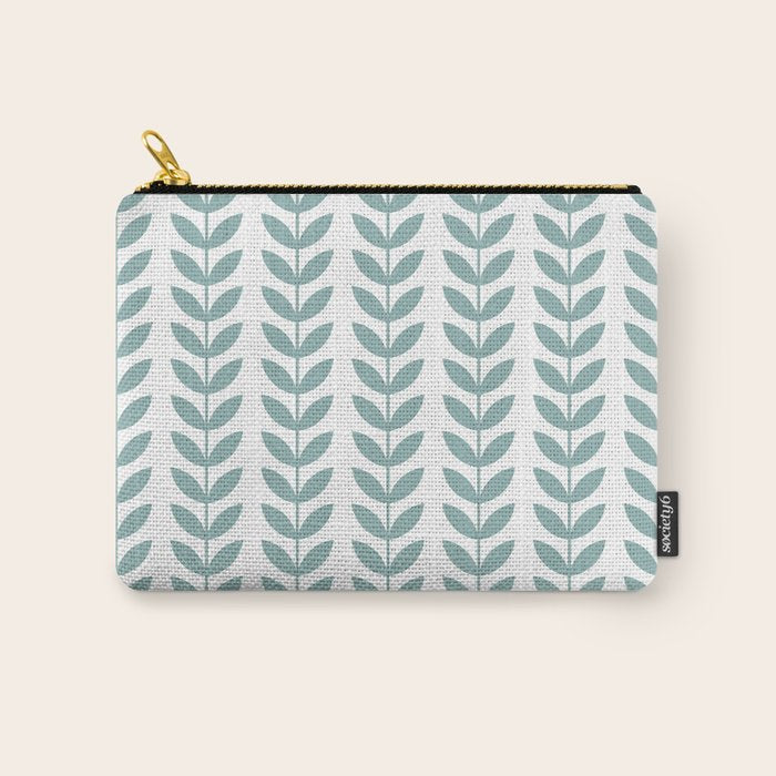 Scandinavian Mid Century Pattern 1950s Blue Carry All Pouch Gallery Image 1