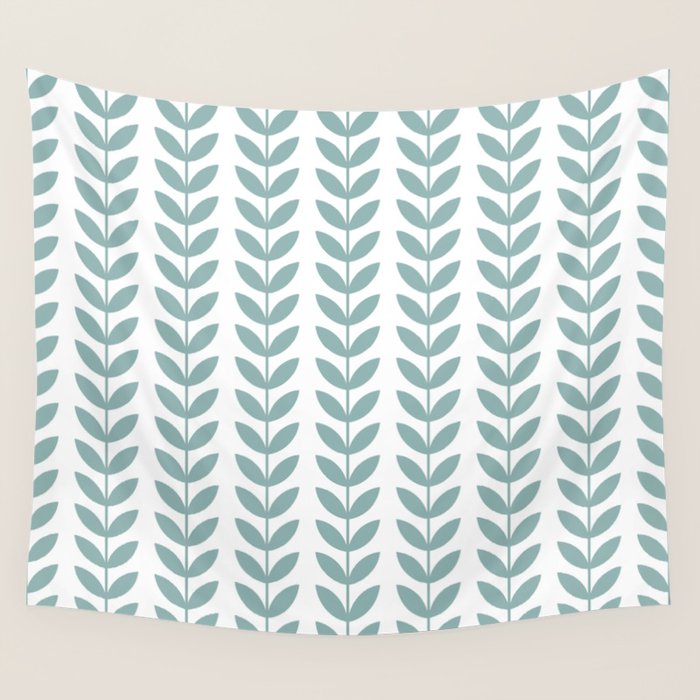 Scandinavian Mid Century Pattern 1950s Blue Wall Tapestry Gallery Image 4