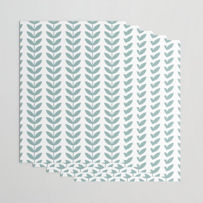 Scandinavian Mid Century Pattern 1950s Blue Wrapping Paper Gallery Image 3