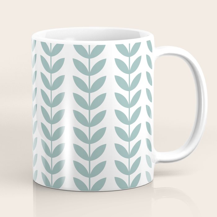Scandinavian Mid Century Pattern 1950s Blue Coffee Mug Gallery Image 1