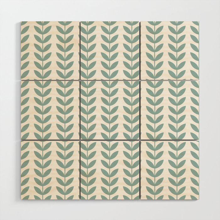 Scandinavian Mid Century Pattern 1950s Blue Wood Wall Art Gallery Image 1