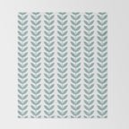 Scandinavian Mid Century Pattern 1950s Blue Throw Blanket Gallery Image 2