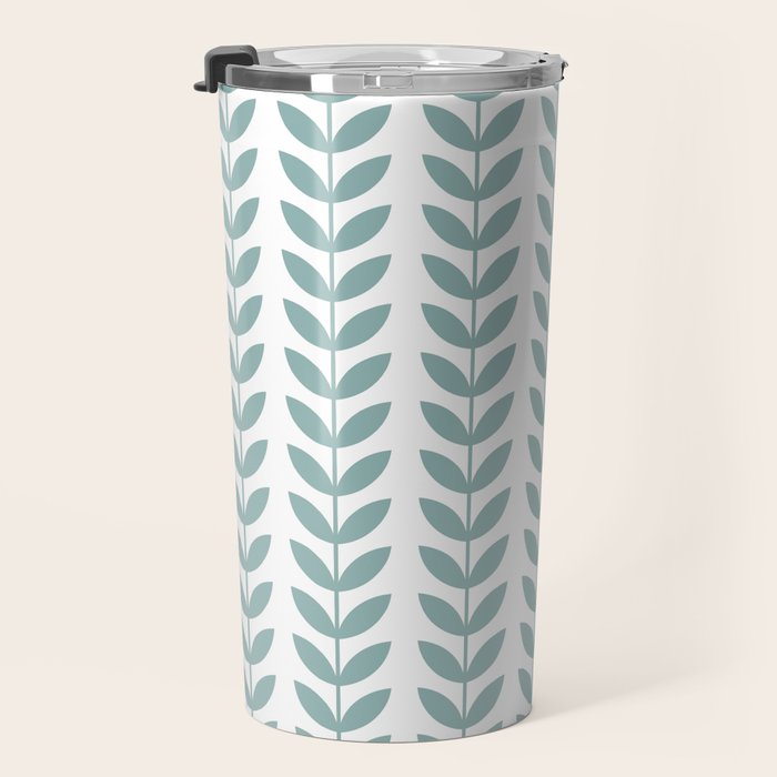 Scandinavian Mid Century Pattern 1950s Blue Travel Mug Gallery Image 3