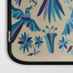 Blue otomi tenango mexican fabric birds and flower embroidery interior design Laptop Sleeve Gallery Image 3